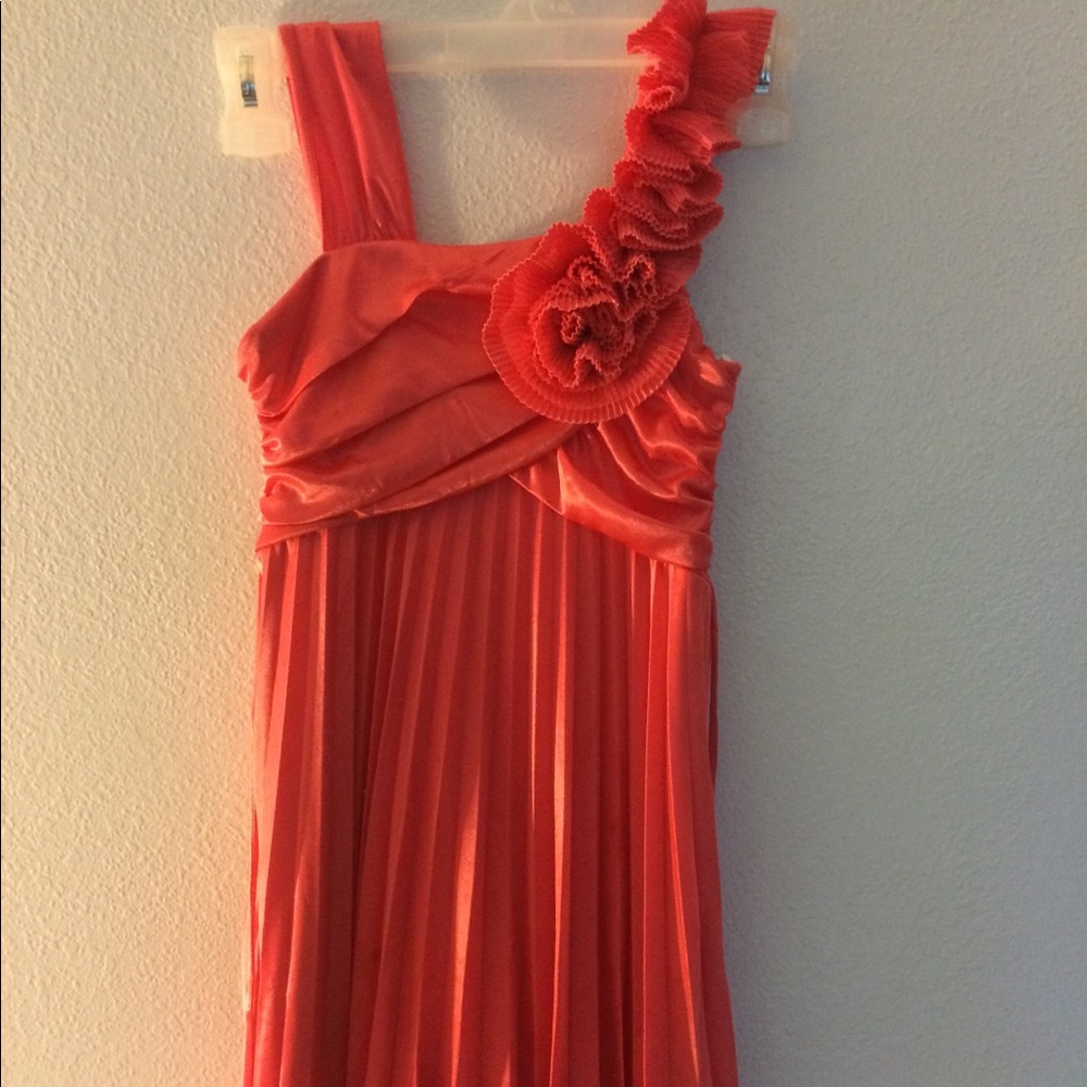 Sequin Hearts coral formal dress